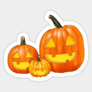 Jack-O-Lantern Trio (Purple) Sticker